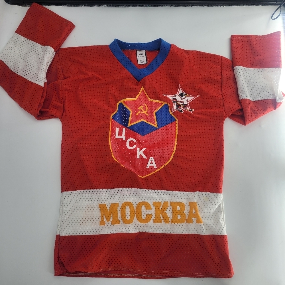 PAVEL BURE 10 UCKA MOCKBA PENGUINS HOCKEY JERSEY large mens